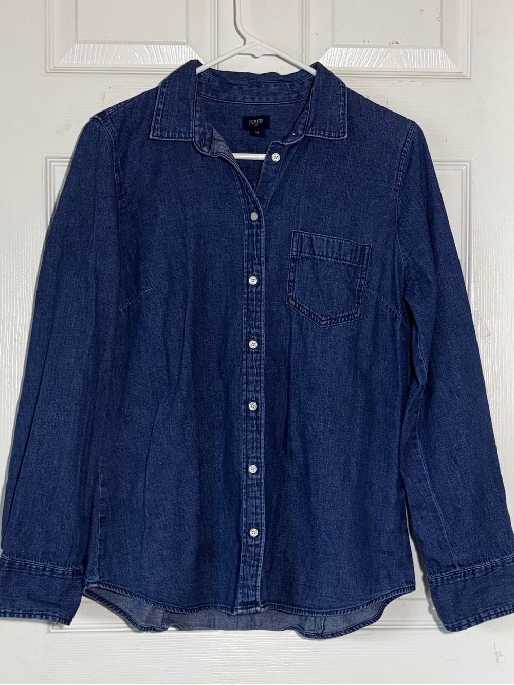 J. Crew Dark Blue Denim Button-Down Shirt Sz M
